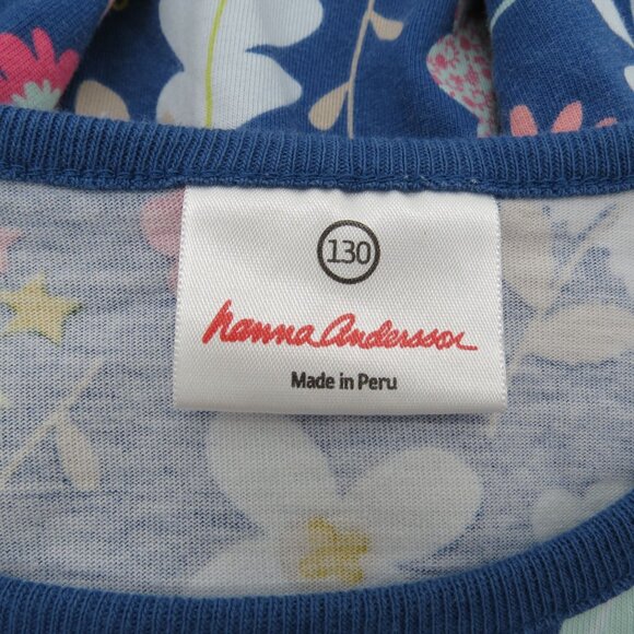 HANNA ANDERSSON Girl's Dress Long Sleeve Botanical Floral Printed Size 130/US8 - Picture 5 of 7